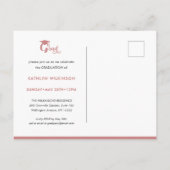 Modern Dusty Pink Script Trendy Photo Afstuderen Uitnodiging Briefkaart (Achterkant)