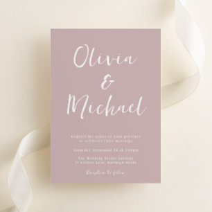 Modern Dusty Pink Wedding Kaart