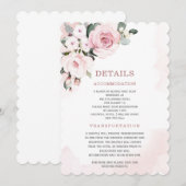 Modern Dusty Roos en Grey Wedding Details Kaart (Voorkant / Achterkant)