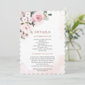 Modern Dusty Roos en Grey Wedding Details Kaart (Staand voorkant)