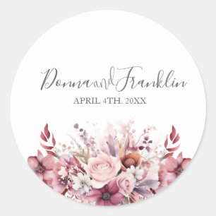 Modern Dusty Roos Roze Script Ronde Sticker