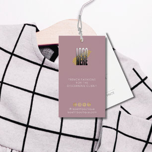 Modern Dusty Rose Clothing Price tag with logo