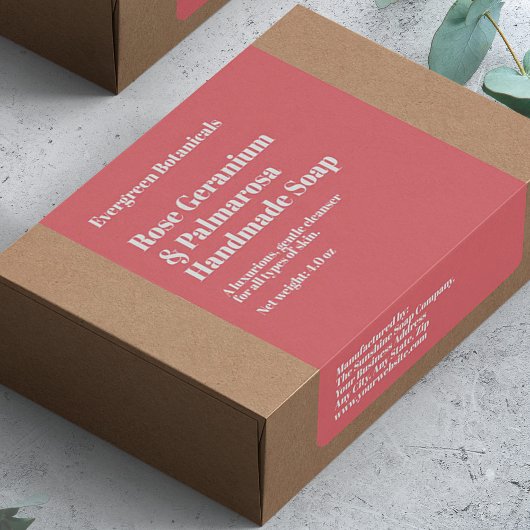 Modern Dusty Rose Soap Packaging Label