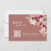 Modern Dusty Rosewood & Blush QR Code Wedding RSVP (Devant)