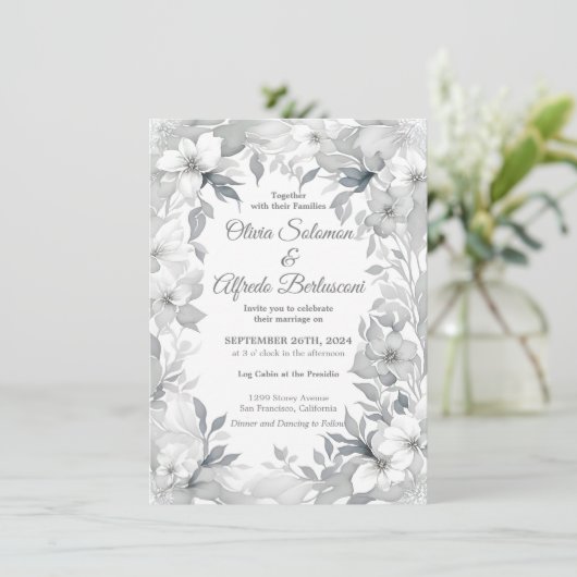 Modern Dusty Silgegant-stijl Weddenschap Kaart (Staand voorkant)