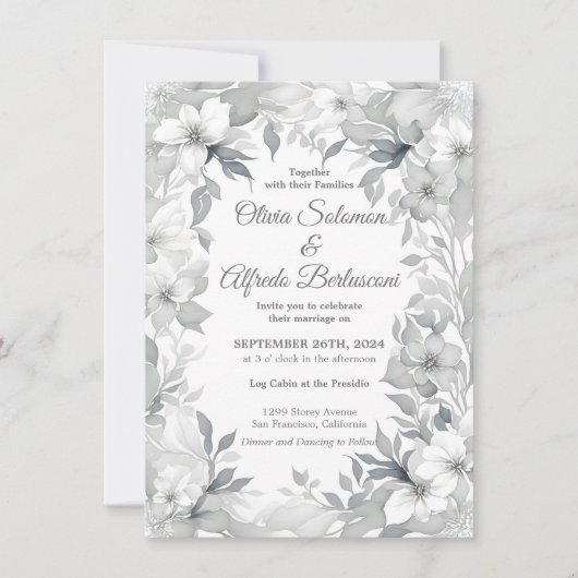 Modern Dusty Silgegant-stijl Weddenschap Kaart (Voorkant)