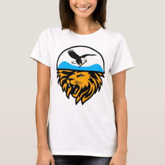 Modern Eagle en Lion Design met halve maan T-shirt