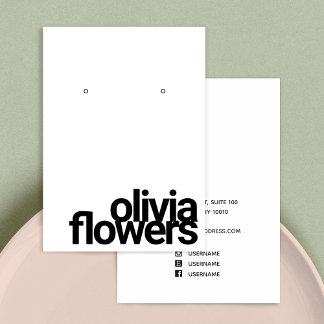 Modern Earring Bold Black en White Visitekaartje
