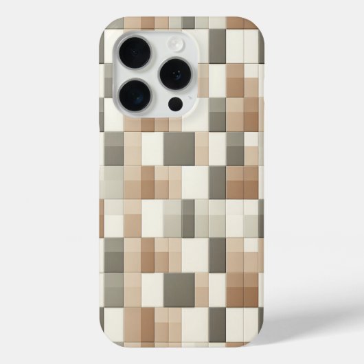 Modern Earth Tone Geometric Phone Case - Neutral (Achterkant)