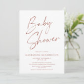 Modern Earth Tones Simple Script Baby shower Kaart (Staand voorkant)