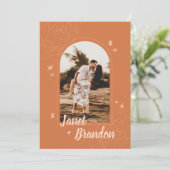 Modern Earthy Boho Minimalist Wedding Save The Date (Staand voorkant)