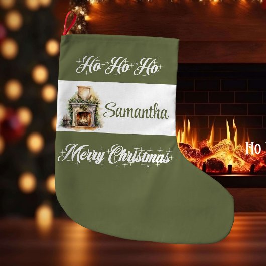 Modern earthy minimalist personalized christmas grote kerstsok