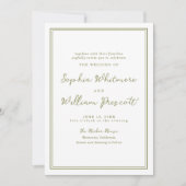 Modern Earthy Olive Green Wedding Invitation (Devant)