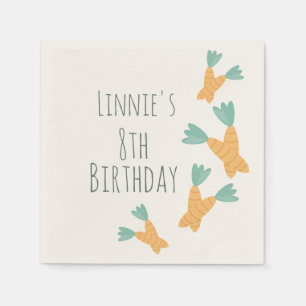 Modern Easter Carrot Bunch Birthday Servet