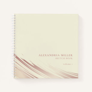 Modern Ecru & roze, speciaal aangepast zakboek Notitieboek