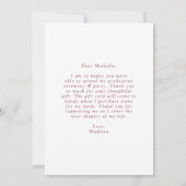 Modern Edge Bourgondië Foto Afstuderen Bedankkaart (Achterkant)