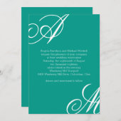 Modern Edge Monogram Weddenschap Kaart (Voorkant / Achterkant)