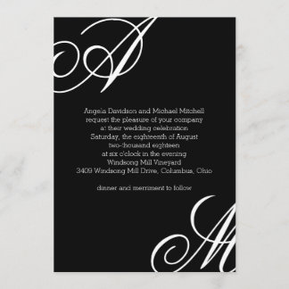 Modern Edge Monogram Weddenschap Kaart