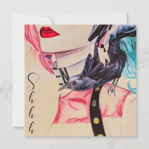 Modern Edgy Punk Rock Girl Verrassingsfeestje Kaart