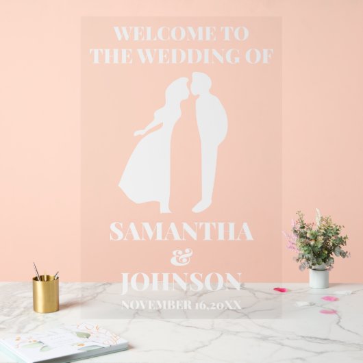 Modern EDITABLE bruiloft welkom Acryl Bord (Huwelijk)