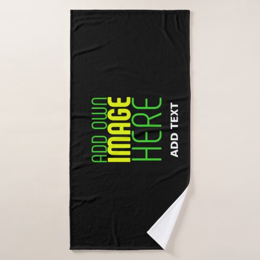 MODERN EDITABLE SIMPLE BLACK IMAGE TEXT TEMPLATE BADHANDDOEK (Badhanddoek)