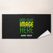 MODERN EDITABLE SIMPLE BLACK IMAGE TEXT TEMPLATE BADHANDDOEK (Badhanddoek)