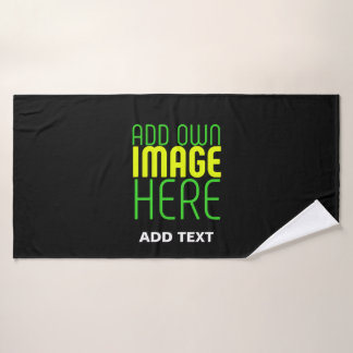 MODERN EDITABLE SIMPLE BLACK IMAGE TEXT TEMPLATE BADHANDDOEK