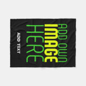MODERN EDITABLE SIMPLE BLACK IMAGE TEXT TEMPLATE FLEECE DEKEN (Voorkant (Horizontaal))