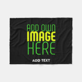 MODERN EDITABLE SIMPLE BLACK IMAGE TEXT TEMPLATE FLEECE DEKEN (Voorkant (Horizontaal))