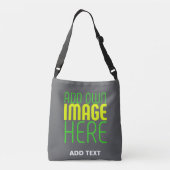MODERN EDITABLE SIMPLE GREY IMAGE TEXT TEMPLATE CROSSBODY TAS (Achterkant)