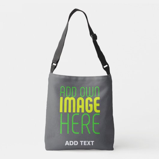 MODERN EDITABLE SIMPLE GREY IMAGE TEXT TEMPLATE CROSSBODY TAS (Achterkant)