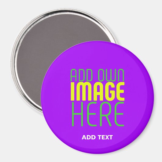 MODERN EDITABLE SIMPLE VIOLET IMAGE TEXT TEMPLATE MAGNEET (Voorkant / Achterkant)