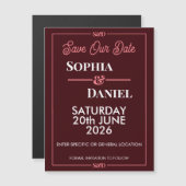 Modern Editable Wedding Save The Date Card Magnetische Uitnodiging (Voorkant / Achterkant)