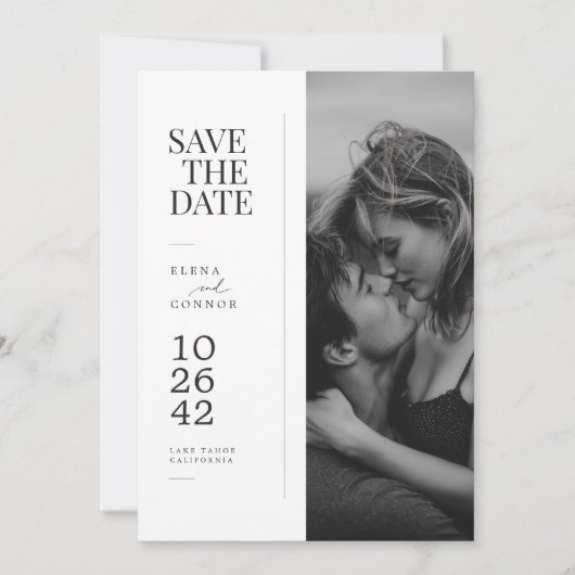 Modern Editorial Photo Wedding Save the Date (Devant)