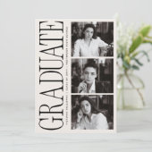 Modern Editorial Typography Graduate Announcement Kaart (Staand voorkant)