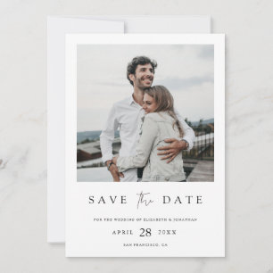 Modern Editorial Vetgedrukt Foto Save the Date
