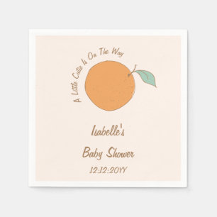 Modern een beetje schattig Oranje Baby shower Servet