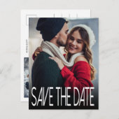 Modern Één Foto bewaart de Datum Verticaal Aankondigingskaart (Voorkant / Achterkant)