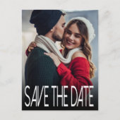 Modern Één Foto bewaart de Datum Verticaal Aankondigingskaart (Voorkant)
