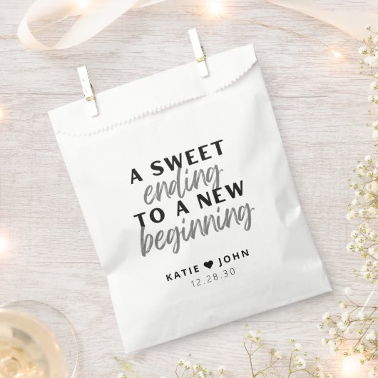 Modern een zoete die eindigt op een nieuw begin bedankzakje (Geknipt)