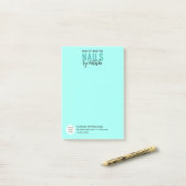 Modern Eendenei Blauw Logo QR Code Foto NAGEL TECH Post-it® Notes (Op bureau)