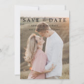 Modern eenvoudig 3 foto Elegant Script Verloving Save The Date (Voorkant)