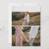 Modern eenvoudig 3 foto Elegant Script Verloving Save The Date (Achterkant)