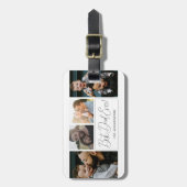 Modern Eenvoudig 4 Fotocollage Vaderdag Bagagelabel (Voorkant verticaal)