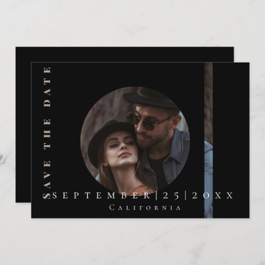 Modern eenvoudig afbeelding Flat Save The Date Kaa (Voorkant / Achterkant)