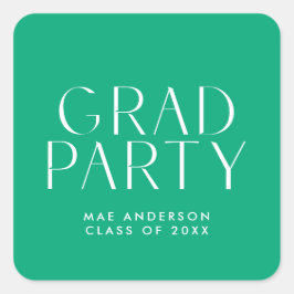 Modern Eenvoudig Afstudeerder Party Envelope Seal Vierkante Sticker