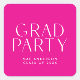 Modern Eenvoudig Afstudeerder Party Envelope Seal Vierkante Sticker