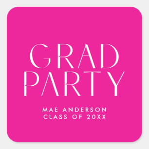 Modern Eenvoudig Afstudeerder Party Envelope Seal Vierkante Sticker