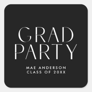 Modern Eenvoudig Afstudeerder Party Envelope Seal Vierkante Sticker