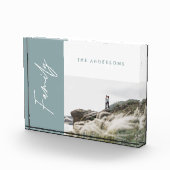 modern, eenvoudig blauw fotogeniecadeau fotoblokken (Rechts)